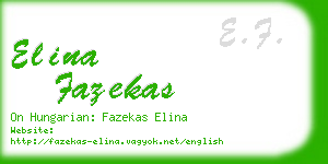 elina fazekas business card